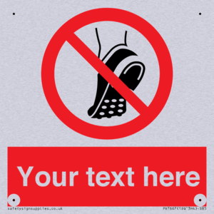 Custom prohibition Do not wear metal studded footwear